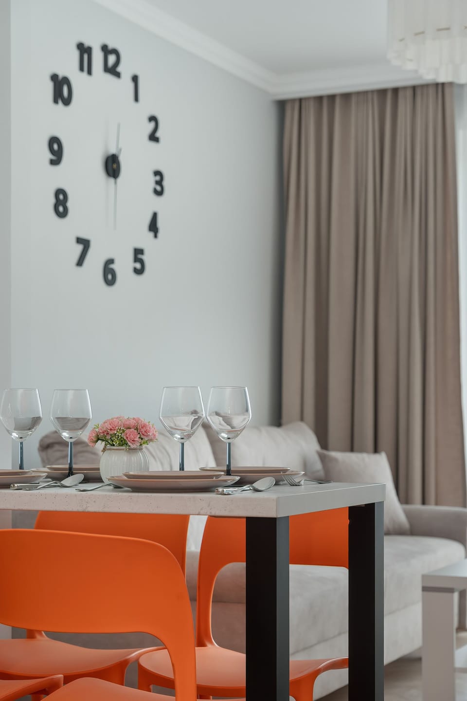 Beautifully styled dining table prepared for a comfortable stay.