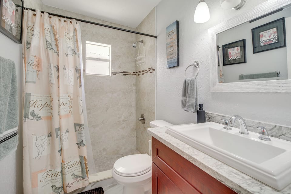 Large Yard, Porch! Pet-friendly Home in Palm Bay Cottage in Palm Bay