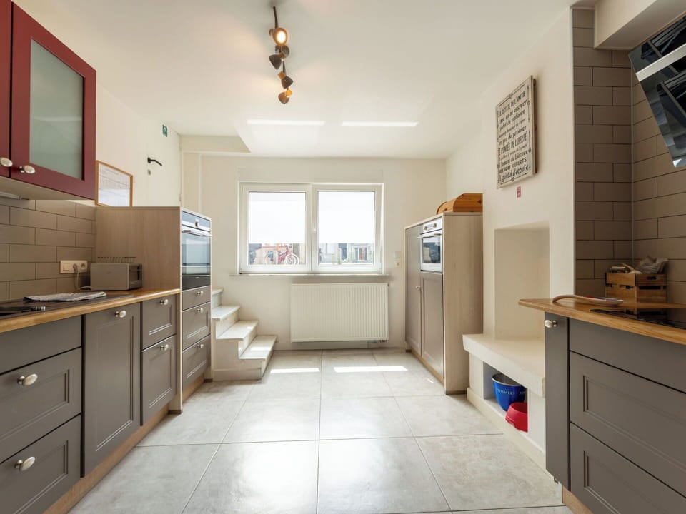 Kitchen, Kitchen Appliance, Countertop, Cabinetry, Flooring, Interior Design, Furniture, Major Appliance, Wall, Floor