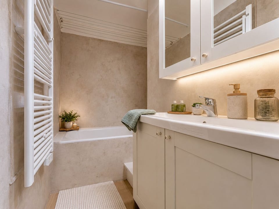 Comfort Apartment, Balcony, Mountain View | Bathroom | Combined shower/tub, free toiletries, hair dryer, towels