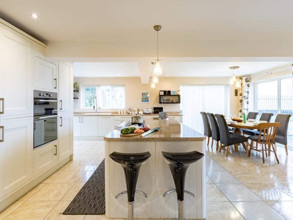 Social kitchen and dining space