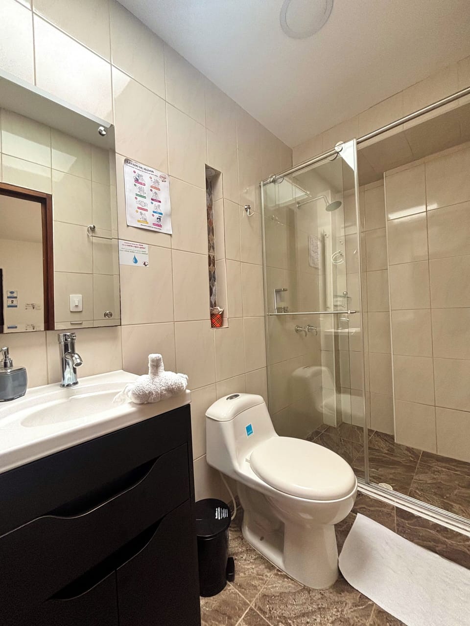 Double Room | Bathroom | Shower, towels, soap, shampoo