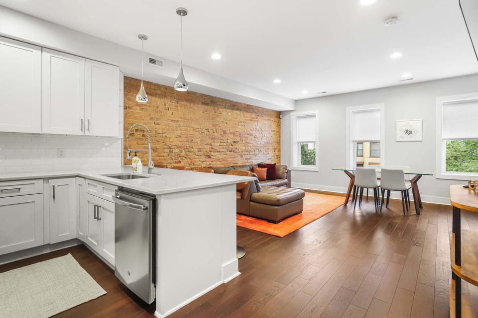 Sun-filled open layout perfect for cooking, dining, and relaxing together 