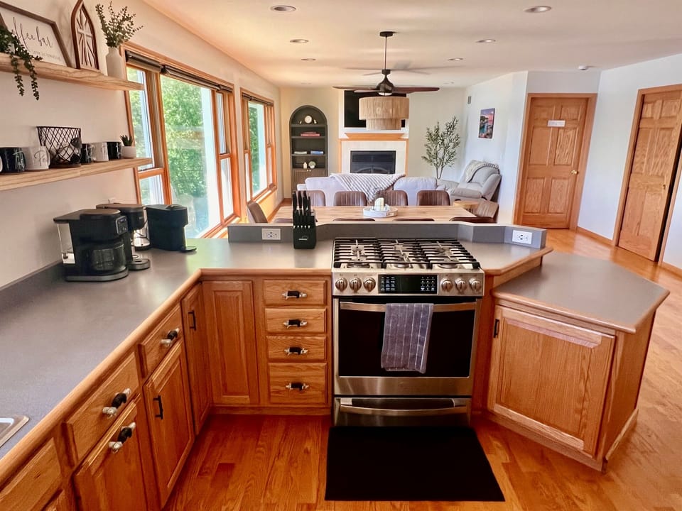 Fully stocked kitchen with everything needed for family meals.