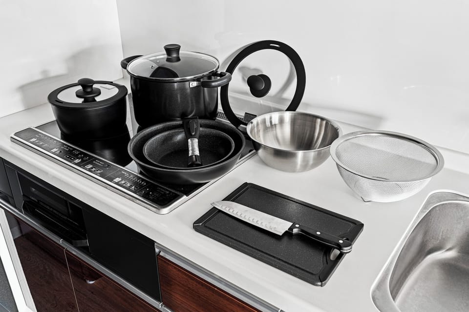 Apartment | Private kitchen | Fridge, microwave, stovetop, rice cooker