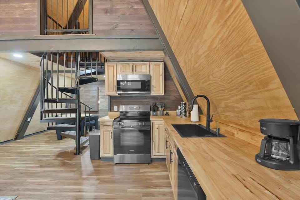 Open-Concept Kitchen & Loft Staircase