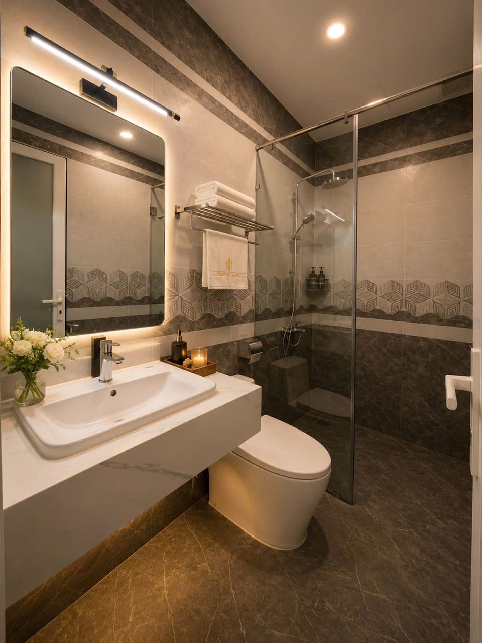 Superior Double Room, City View | Bathroom | Shower, eco-friendly toiletries, hair dryer, slippers