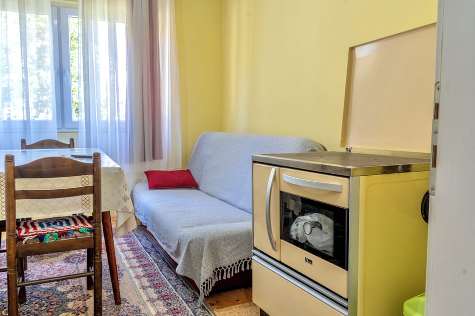 Living/dining area with 1 sofa bed and an additional auxiliary sofa bed.