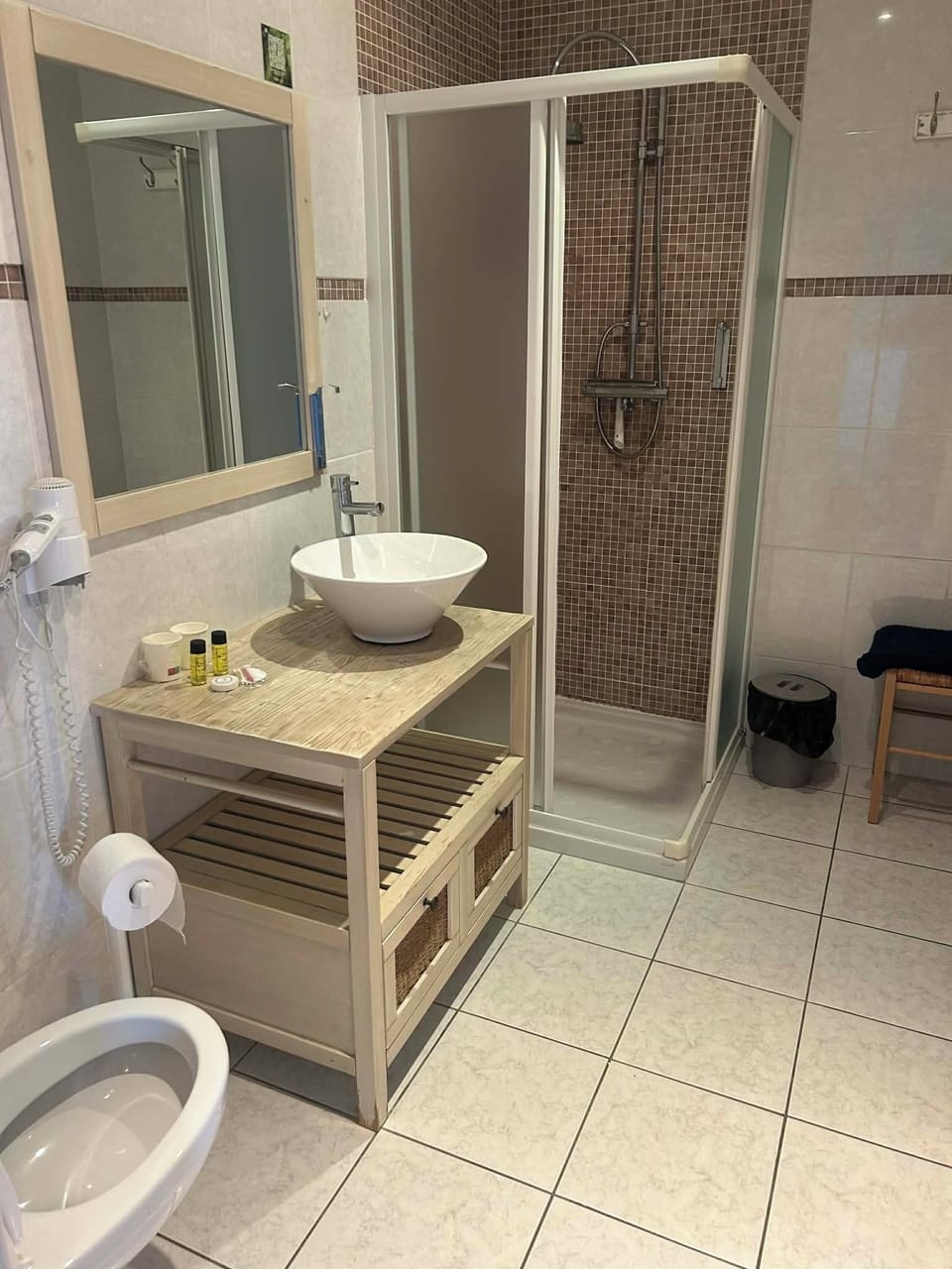Towels, soap, toilet paper
