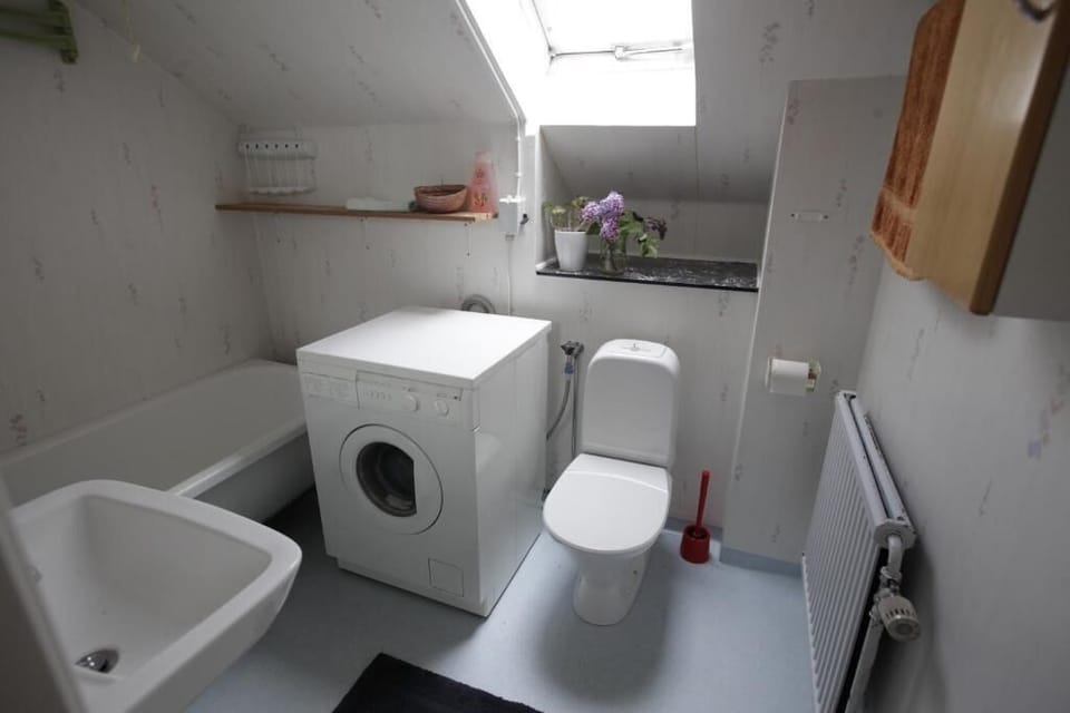 Shower, towels, toilet paper