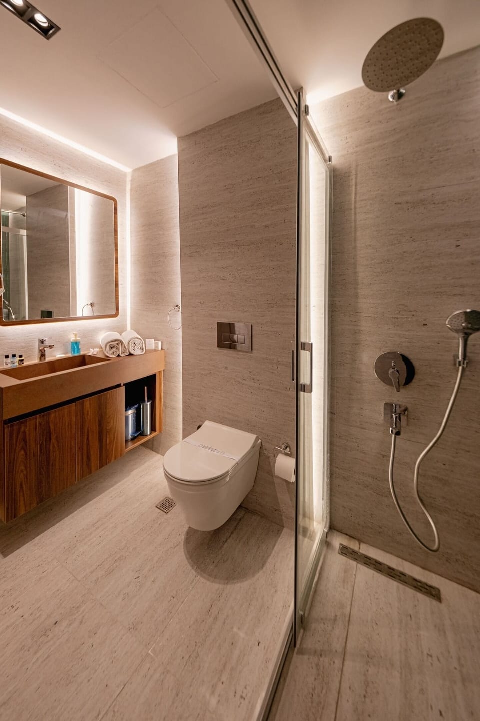 Soap, shampoo, toilet paper