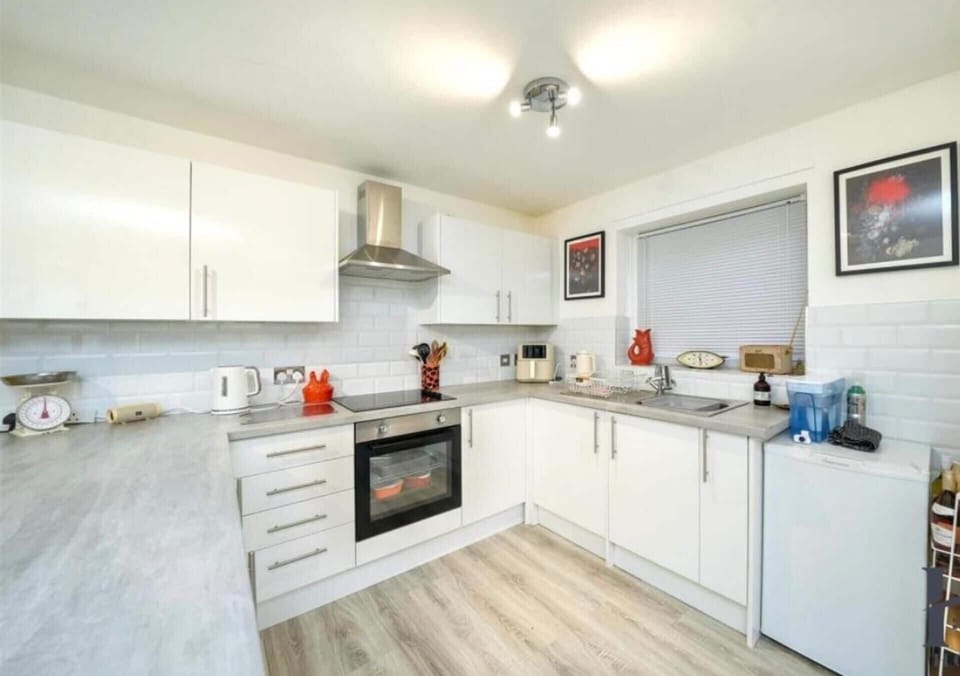 Fridge, oven, stovetop, electric kettle