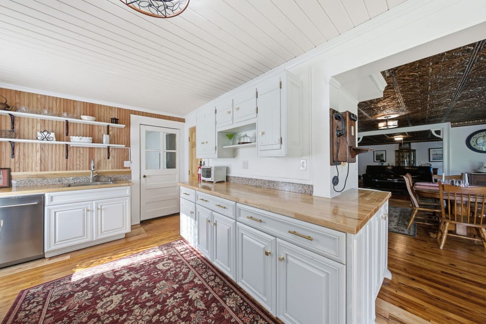 Generous counter space for cooking and entertaining.
