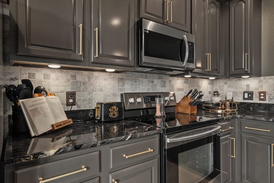 A kitchen worthy of a feast ✨ Fully equipped with stainless steel appliances, generous prep space, and everything you need to cook up something magical