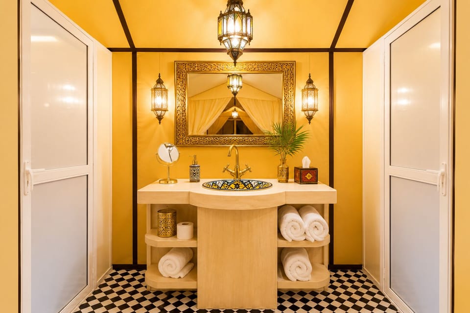 Separate tub and shower, towels, shampoo, toilet paper