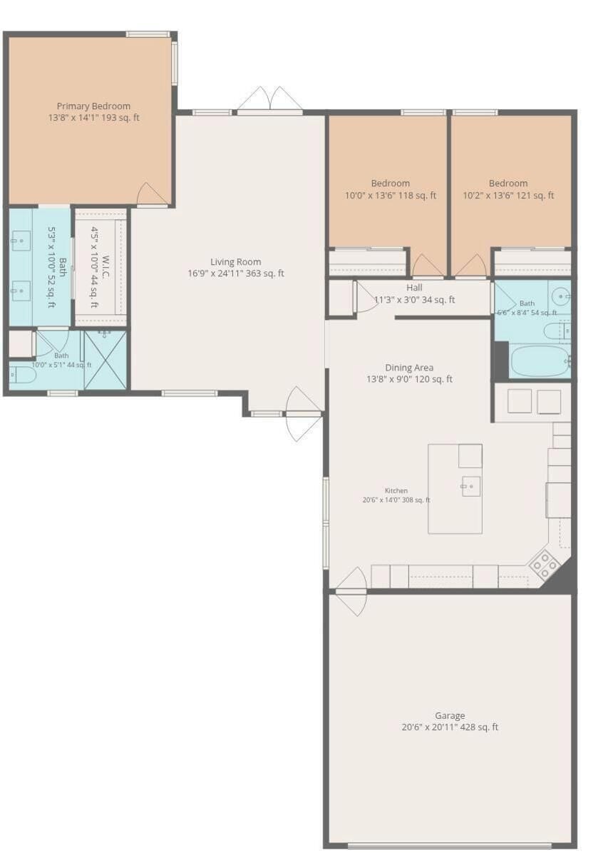 House, Multiple Beds (Jordan's Sunny Days) | Floor plan
