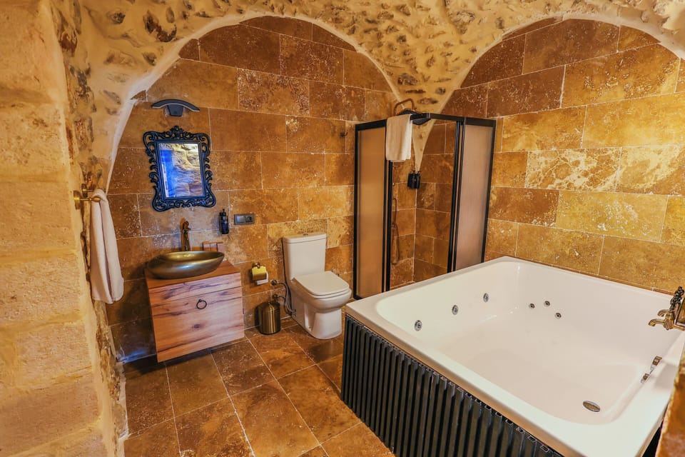 Hair dryer, slippers, towels, soap