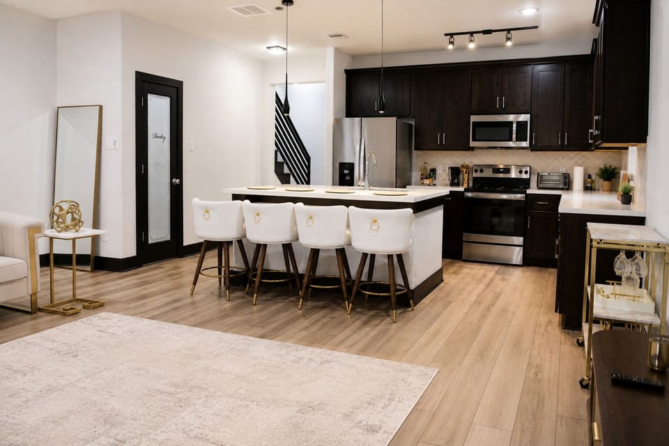 Plenty of counter space for cooking, meal prep, and entertaining.