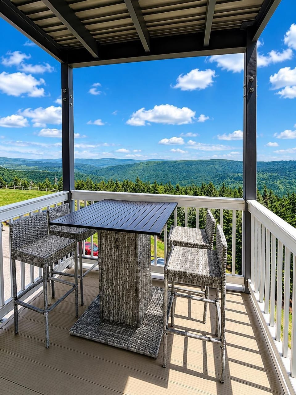Unwind on the private deck and soak in the beautiful mountain scenery.