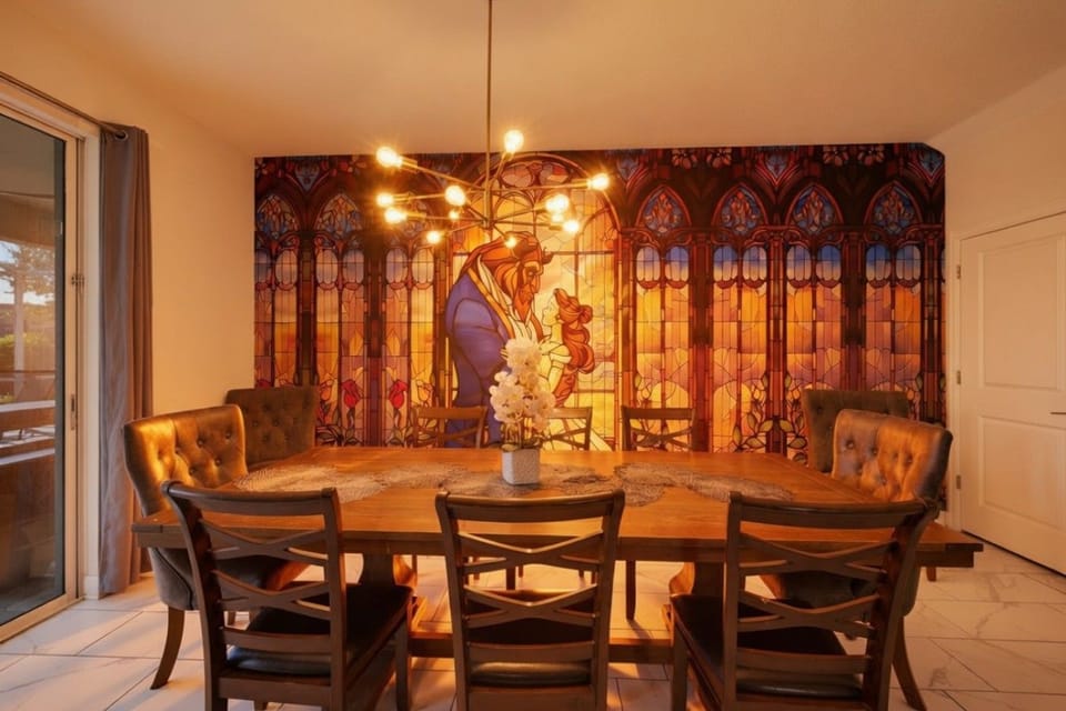 Beauty and the Beast inspired dining space