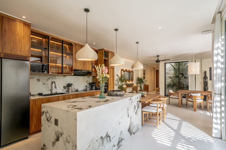 Deluxe Villa, 3 Bedrooms, Pool View | Private kitchen | Coffee/tea maker, fridge, microwave, oven