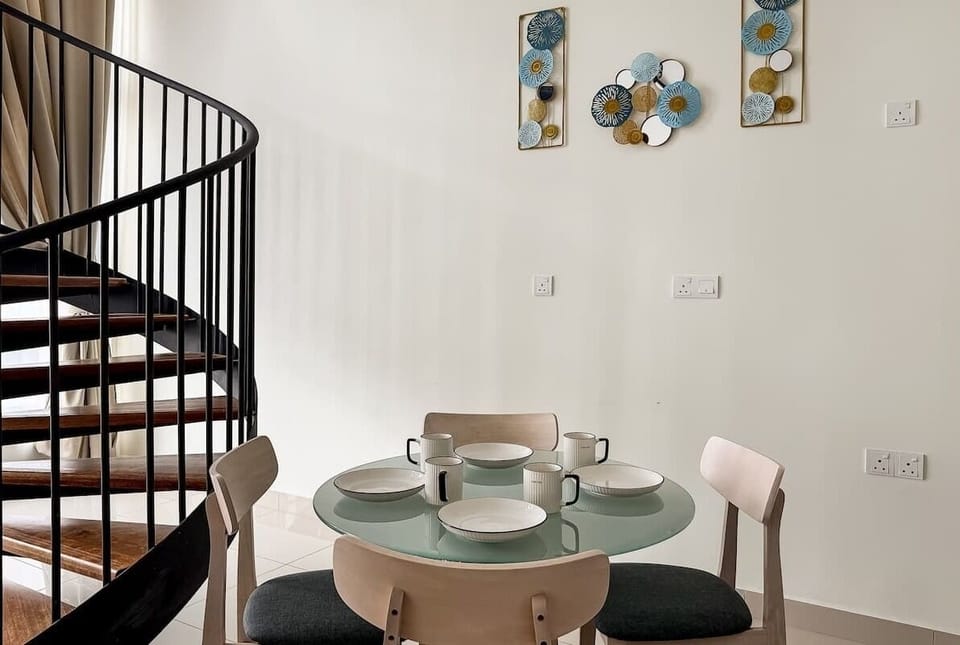 The dining table.