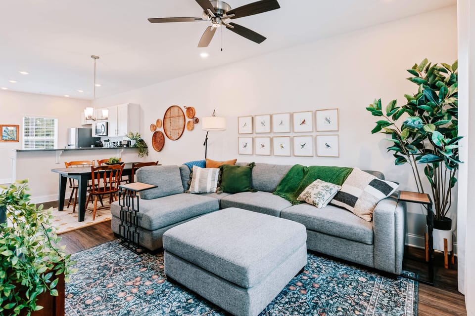 Gather for movie nights, coffee, or conversation in this open living space.