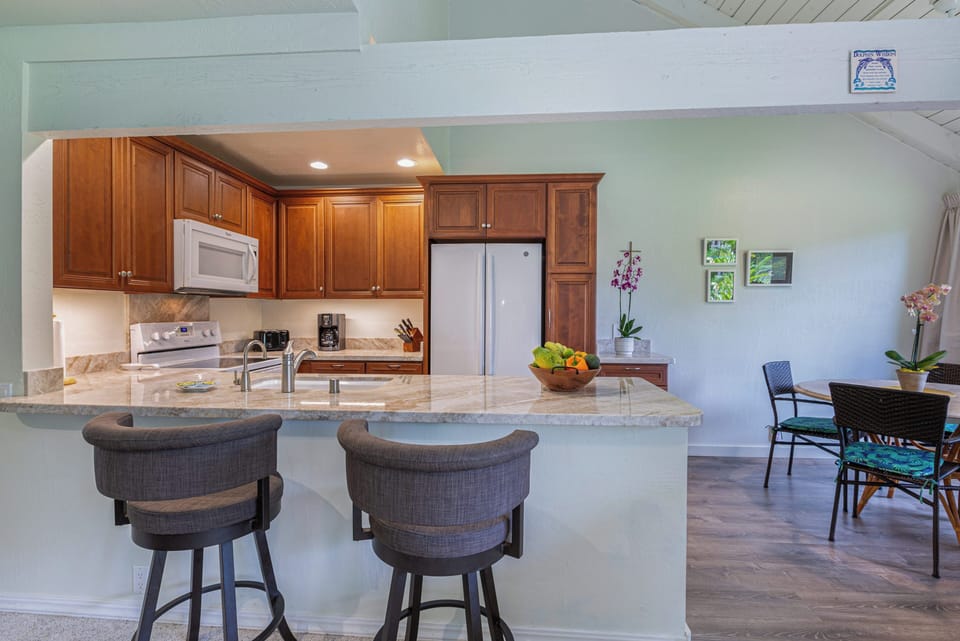 Sit in comfort at the kitchen bar