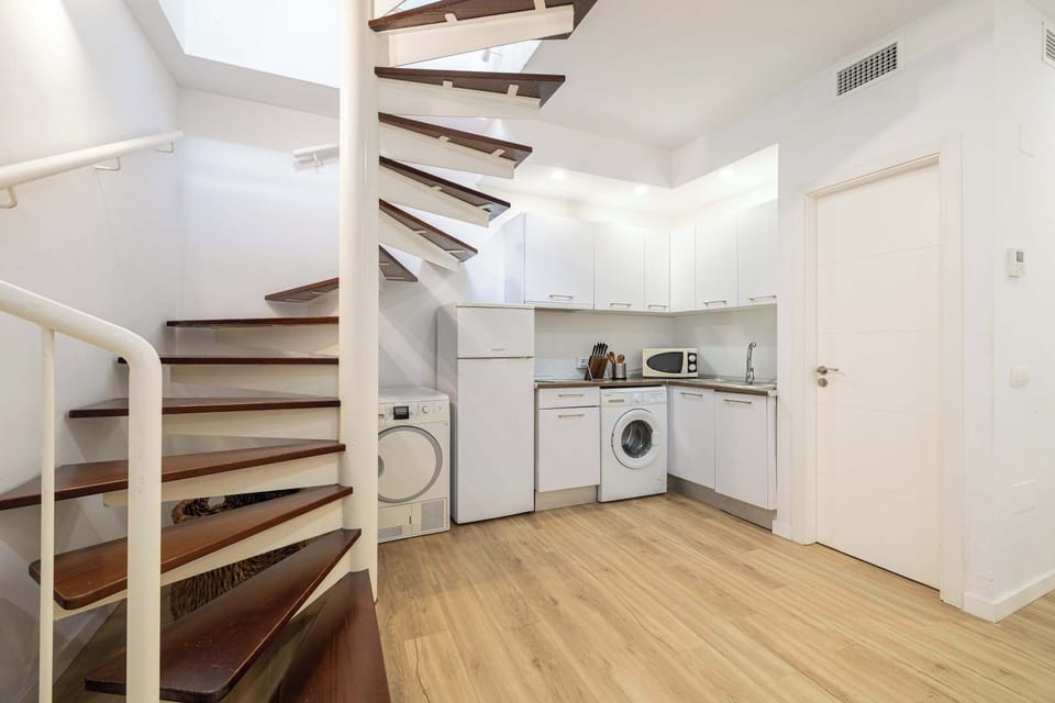 Kitchen and staircase