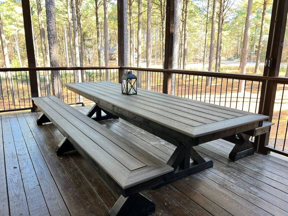 New 20' outdoor dining table, sits 16 people