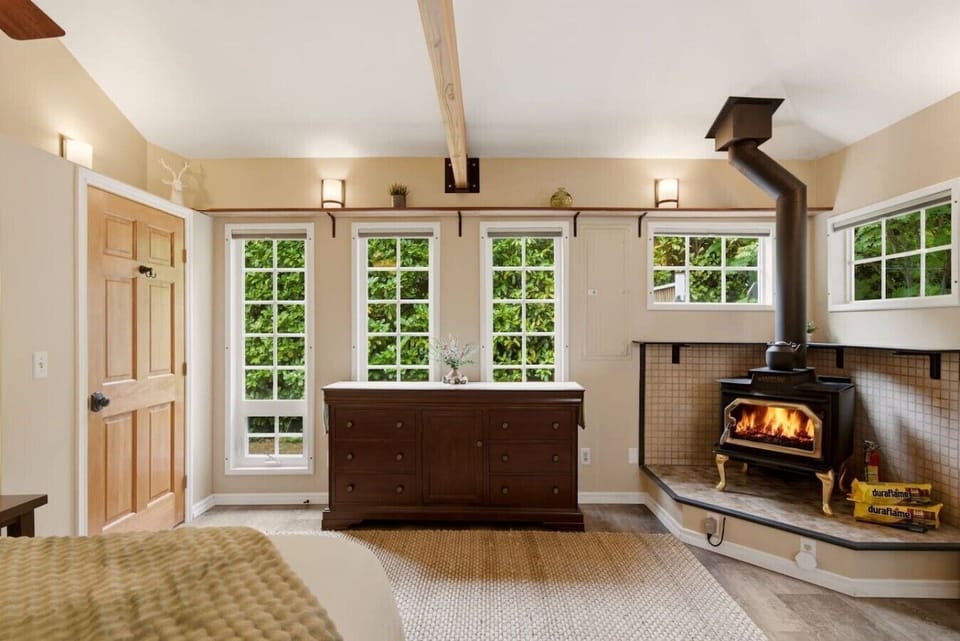 Acting as a second primary bedroom, this room is over the top with it`s own fireplace!