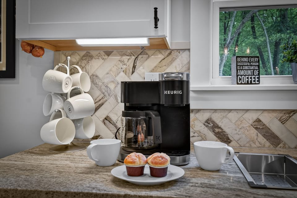 Enjoy a steaming cup of coffee before you head out to explore the Blue Ridge Mountains