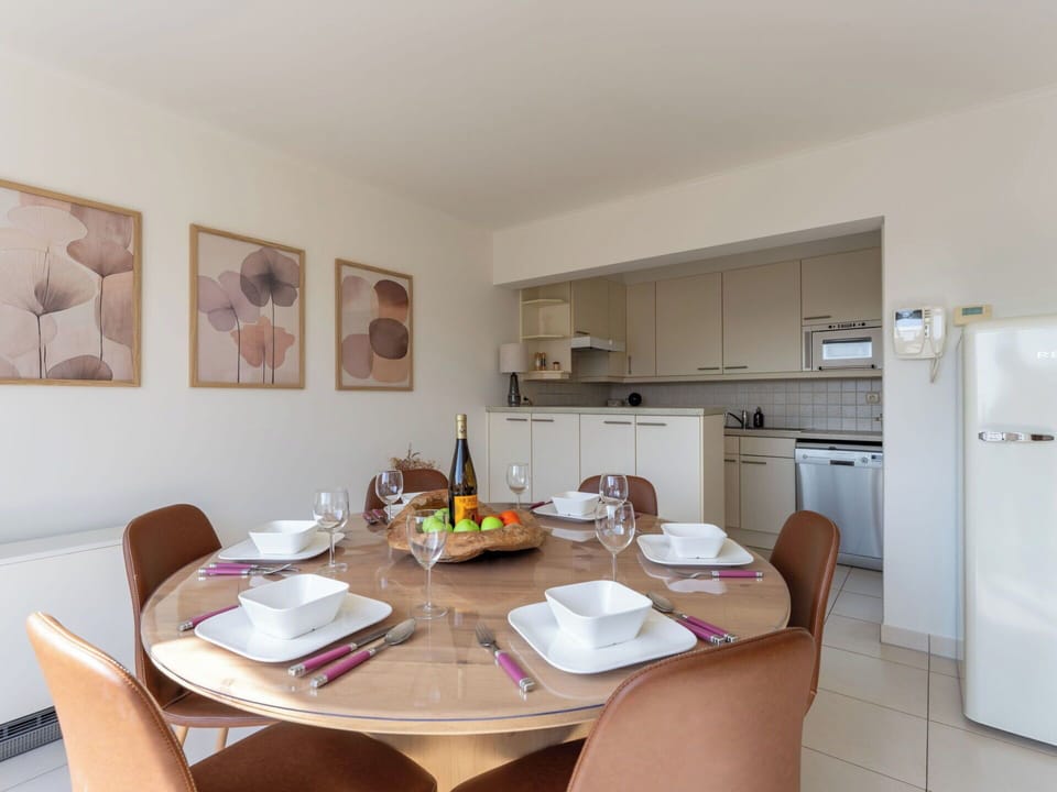 Interior Design, Furniture, Flooring, Floor, Ceiling, Kitchen & Dining Room Table, Chair, Room, Apartment, Dining Room