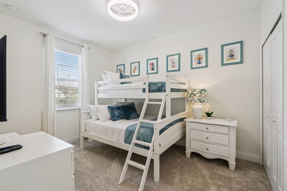 Disney inspired bedroom with twin over full bunkbed