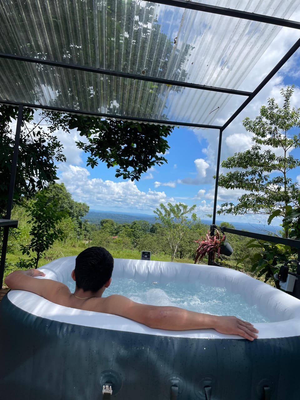 Outdoor spa tub