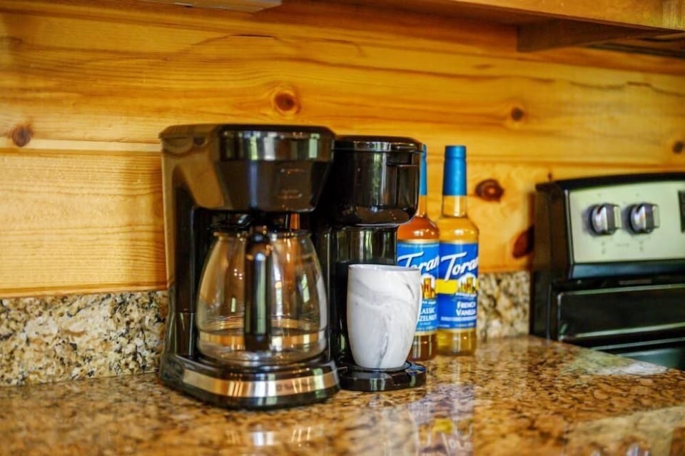 Start your mornings with fresh coffee before heading out to hike, explore, or simply relax at the cabin.
