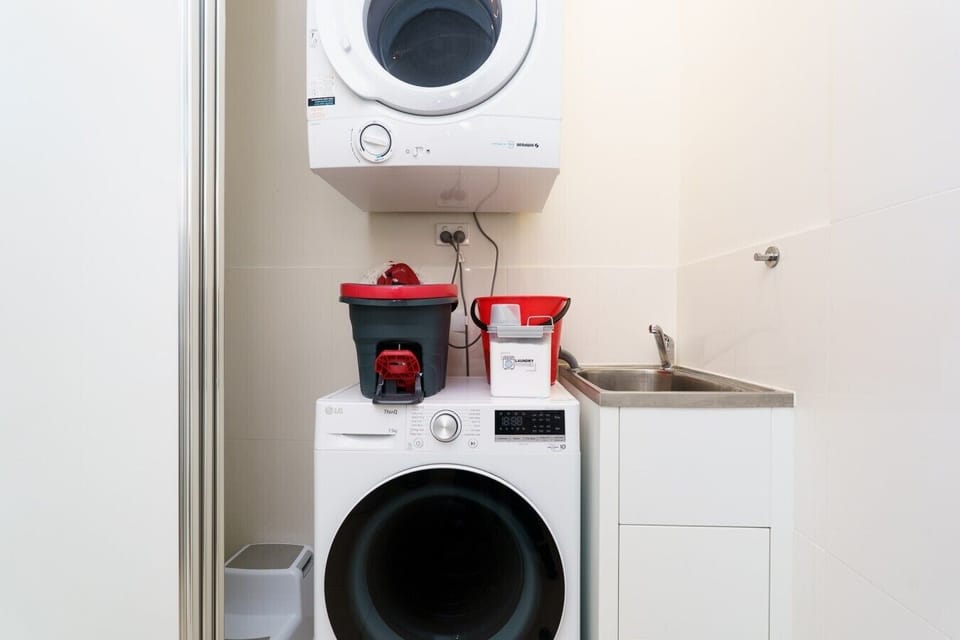Enjoy the convenience of an internal laundry with both a washing machine and dryer, perfect for longer stays.