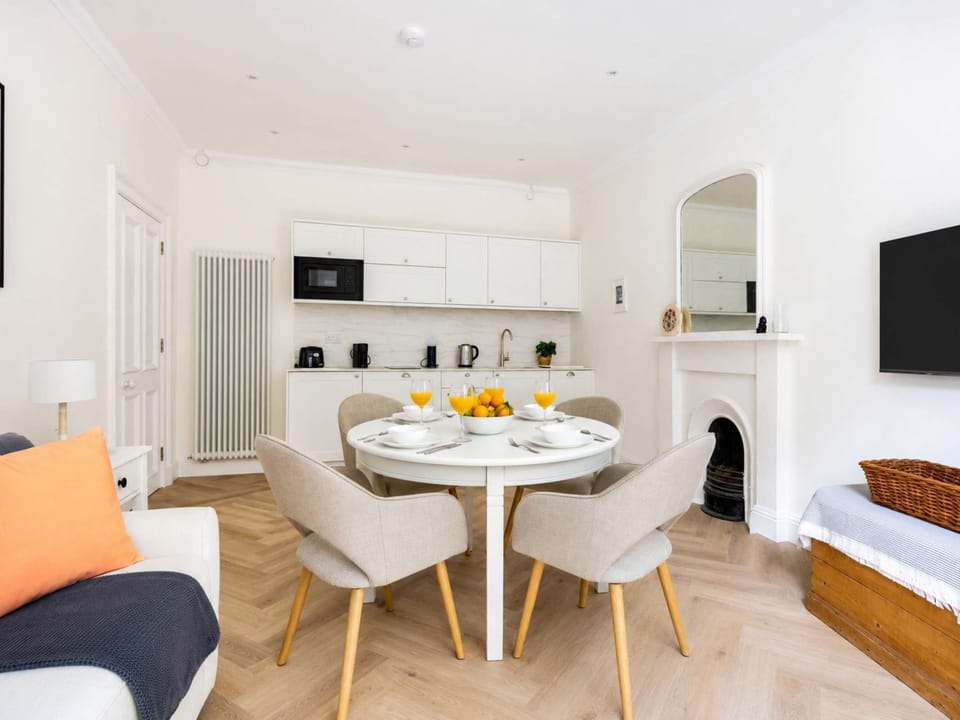 The open-plan living, kitchen and dining area