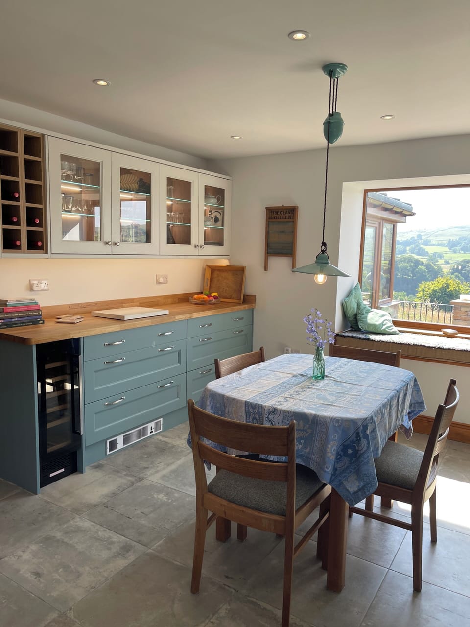 Breakfast table in the kitchen.