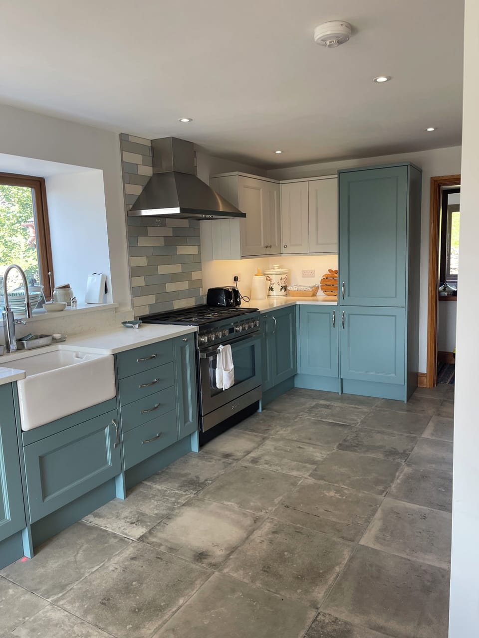 Kitchen with SMEG stove and oven.