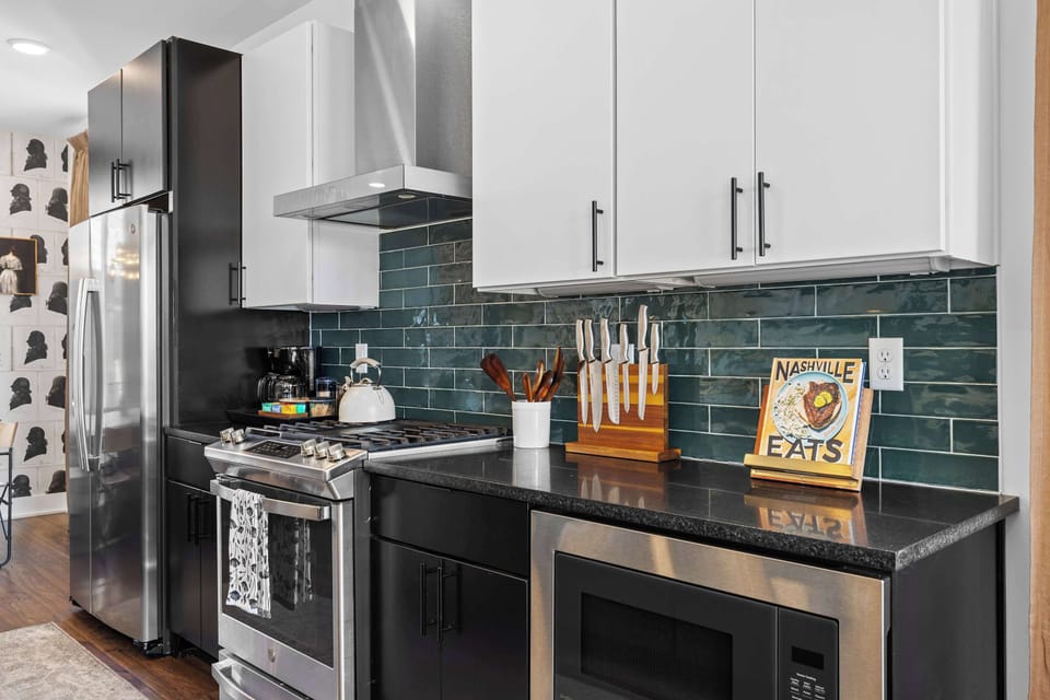 Fully Stocked Gourmet Kitchen with Island seating for 6 and Dining Table for 8