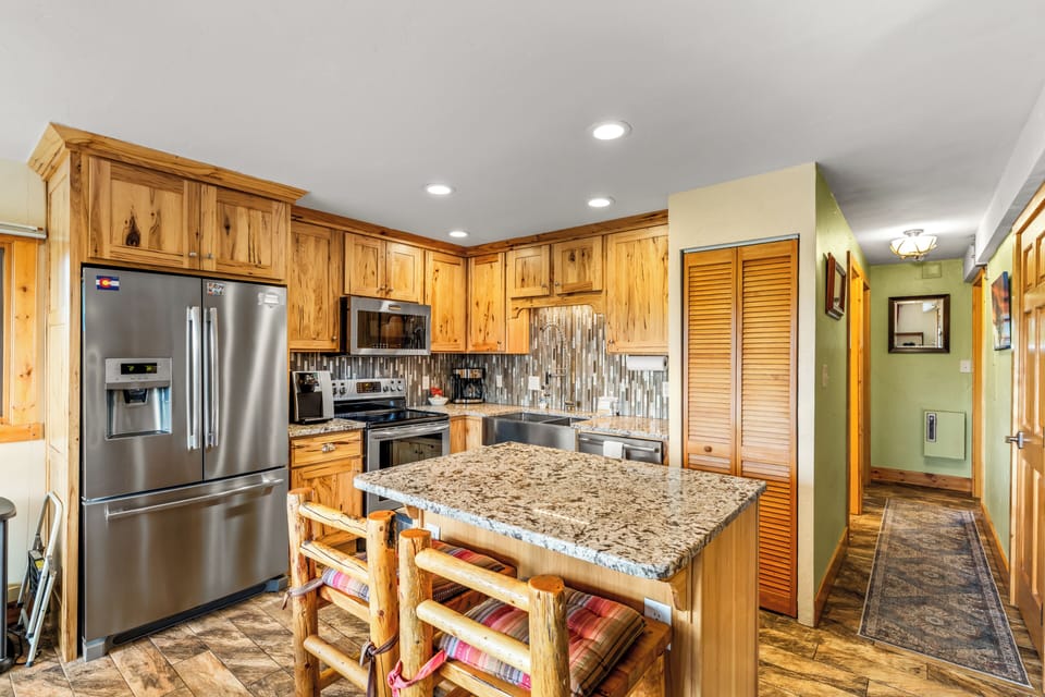 Kitchen with stainless steel appliances