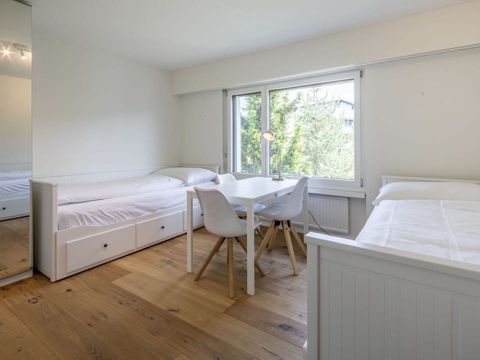 Furniture, Interior Design, Flooring, Bed, Floor, Bedroom, Wall, Wood, Ceiling, Room