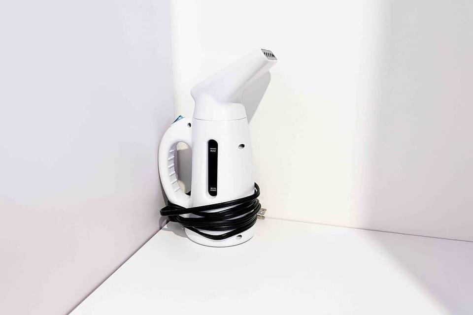 We provide steamers instead of irons.