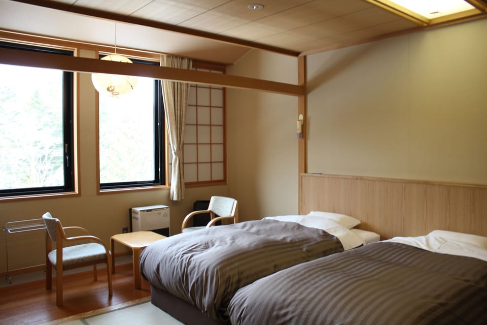 Japanese Style Twin Room, No Bath, Non Smoking | In-room safe, desk, bed sheets
