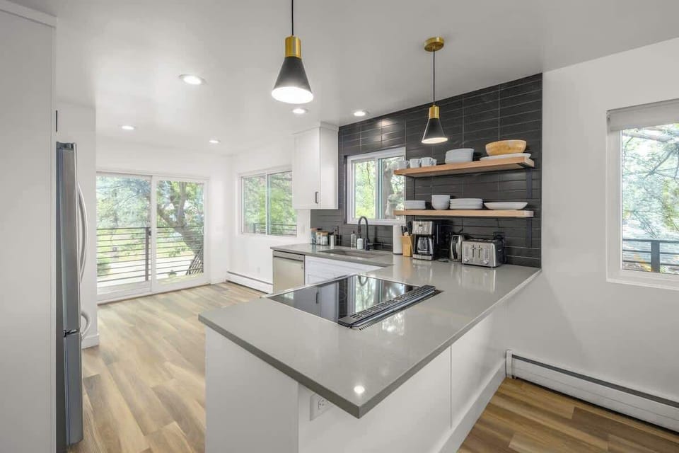 Open concept kitchen. 