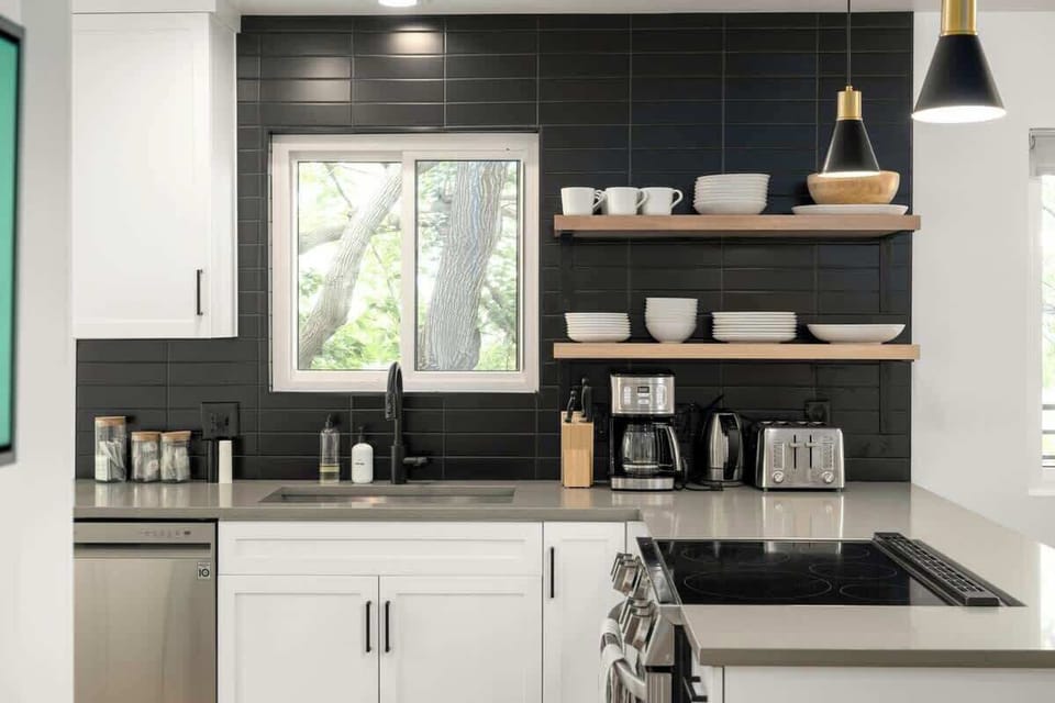 Open concept kitchen. 