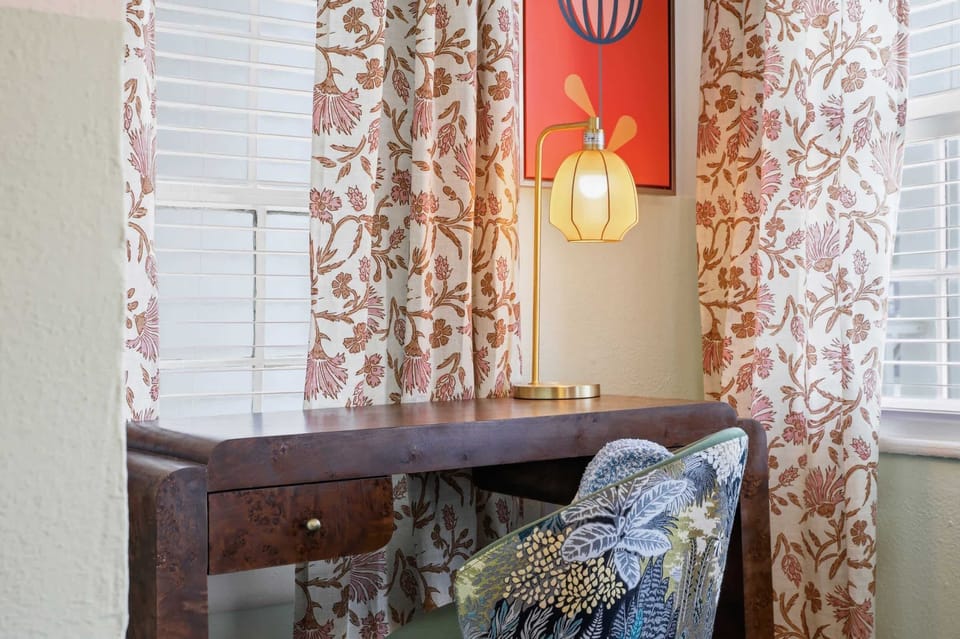 A dedicated desk, comfy chair, and all the good vibes you need to balance work and play.
