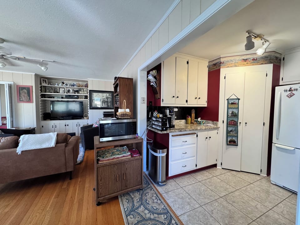 The fully equipped kitchen is not far from the family fun
