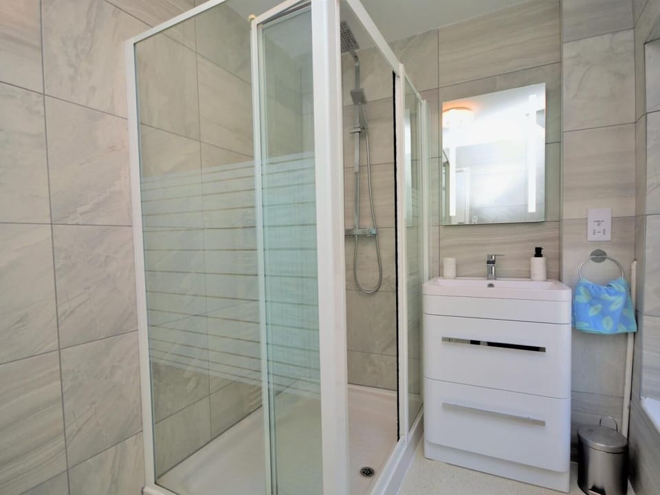 Upstairs bathroom with shower